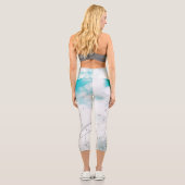 パステル淡い色のライトブルーターコイズツリーブルンシュスカイ カプリレギンス (裏面)