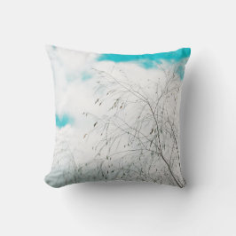 パステル淡い色のライトブルーターコイズツリーブルンシュスカイ クッション