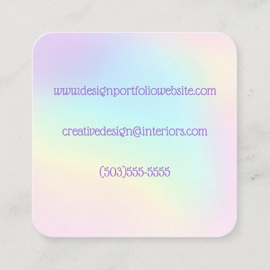 パステル淡い色のレインボープリズム式名刺 スクエア名刺 (裏面)
