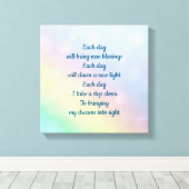 パステル淡い色のレインボー感動的肯定 キャンバスプリント (インサイチュ (ウッドフロア))