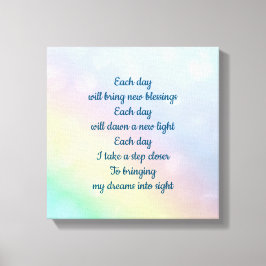 パステル淡い色のレインボー感動的肯定 キャンバスプリント