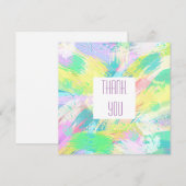 パステル淡い色の抽象芸術アートサンキューフラットカード (正面/裏面)