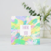 パステル淡い色の抽象芸術アートサンキューフラットカード (スタンド正面)