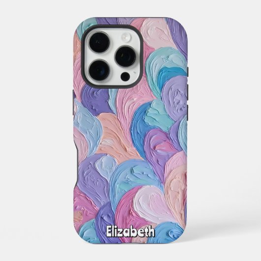 パステル渦巻きが静かな波を生み出す iPhoneケース (裏面)