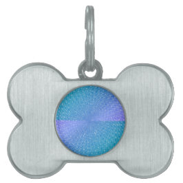 パステル渦巻形のパープルティール（緑がかった色）抽象芸術パターン ペットネームタグ