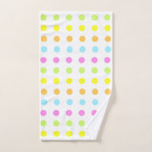 パステル点々のあるストライプカラーズの バスタオルセット (ハンドタオル)