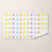 パステル点々のあるストライプカラーズの バスタオルセット (ハンドタオル)