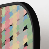 パステル点々のあるプレイドパターンピックボールパドル ピックルボールラケット (左詳細)