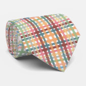 パステル点々のあるプレイドパターン ネクタイ (ロール)