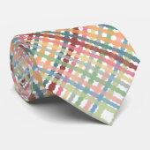 パステル点々のあるプレイドパターン ネクタイ (ロール)