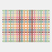 パステル点々のあるプレイドパターン ラッピングペーパーシート (正面3)