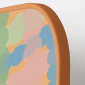 パステル点々のあるプレイドピックボールパドル ピックルボールラケット (左詳細)