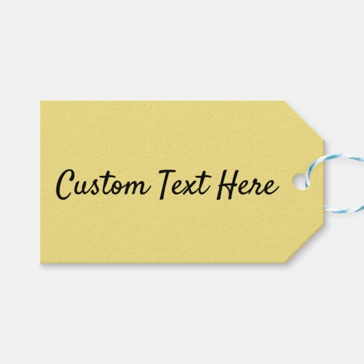 パステル無地のイエローモダン ギフトタグ (正面(横))