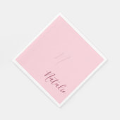 パステル無地のピンクパーソナライズされた色 – エレガント スタンダードランチョンナプキン (角)