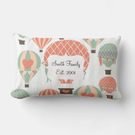 パステル熱気球，ブルーパットでストライプの上昇 ランバークッション