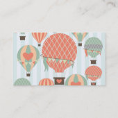パステル熱気球,ブルーパットでストライプの上昇 名刺 (裏面)