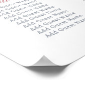 パステル牡丹結婚枠の座席表 ポスター (角)