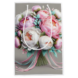 パステル牡丹、Natasha Us ミディアムペーパーバッグ