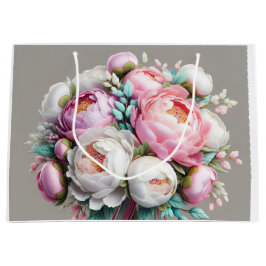 パステル牡丹、Natasha Us ラージペーパーバッグ