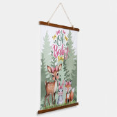 パステル牧草地の仲間：ああベビーガール赤ちゃんシャワー 吊り下げ型タペストリー (傾斜あり)