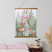 パステル牧草地の仲間：ああベビーガール赤ちゃんシャワー 吊り下げ型タペストリー (寝室)