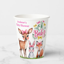パステル牧草地の仲間：ああベビーガール赤ちゃんシャワー 紙コップ