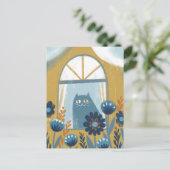 パステル猫 現代民俗芸術 ポストカード (スタンド正面)