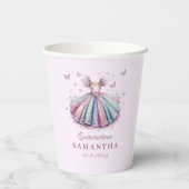 パステル王女のドレス1歳の誕生日 紙コップ (裏面)