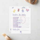 パステル男女兼用ウィッシュへベビー記念 ノートカード (正面/裏面インサイチュ)