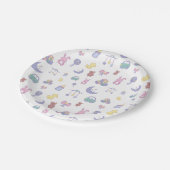 パステル男女兼用ベビーシャワー ペーパープレート (アングル)