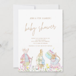 パステル男女兼用ペーターザラビットベイビーシャワー 招待状