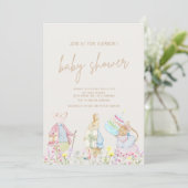 パステル男女兼用ペーターザラビットベイビーシャワー 招待状 (スタンド正面)