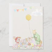 パステル男女兼用ペーターザラビットベイビーシャワー 招待状 (裏面)