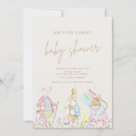 パステル男女兼用ペーターザラビットベイビーシャワー 招待状