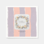 パステル男女兼用ワイルドフラワーベビーシャワー スタンダードカクテルナプキン (正面)