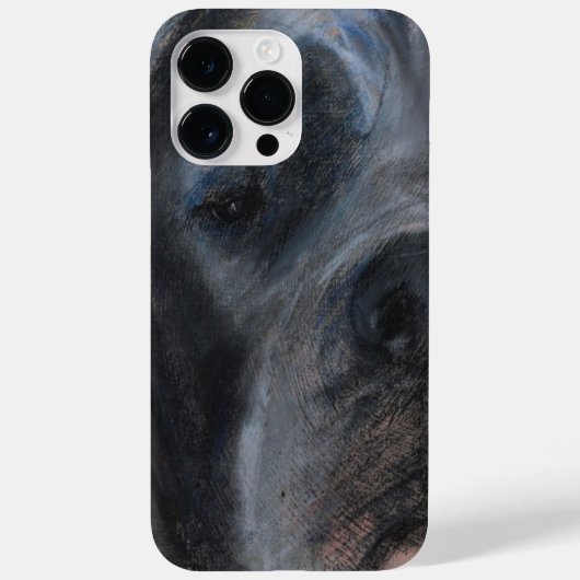 パステル画ブルー・グレートデン Case-Mate iPhoneケース (裏面)