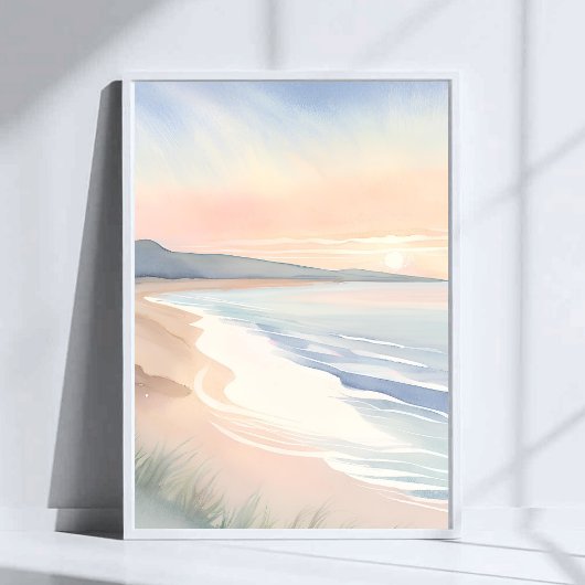 パステル画　海辺の風景 ポスター