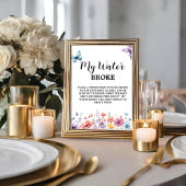 パステル私の水が壊れたベビーベビーシャワーゲームサイン ポスター