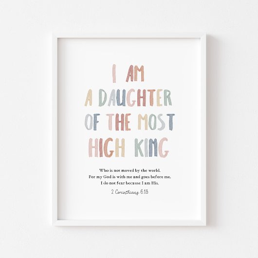 パステル私は最も高い王のプリントの娘 ポスター