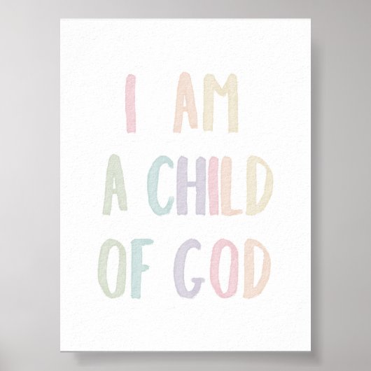 パステル私は神のポスターの子どもだ ポスター (正面)