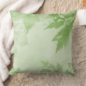 パステル秋グリーン葉 クッション (ブランケット)