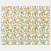 パステル秋着色紅葉 フリースブランケット (正面(横))