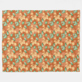 パステル秋着色紅葉 フリースブランケット (正面(横))