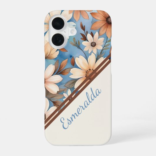 パステル秋開花 iPhone 16ケース (裏面)