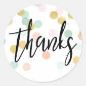パステル紙吹雪ドットサンキューホテル ラウンドシール (正面)