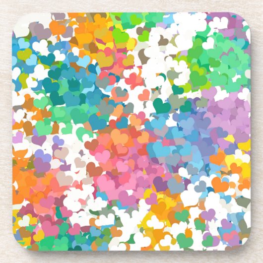 パステル紙吹雪ハート コースター (正面)