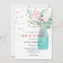 パステル紙吹雪メイスンジャーブライダルシャワー 招待状
