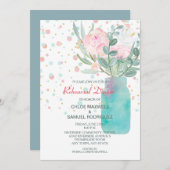パステル紙吹雪メイスンジャー結婚のリハーサルディナー 招待状 (正面/裏面)