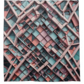 パステル素晴らし迷路の波。 シャワーカーテン (正面)