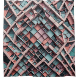 パステル素晴らし迷路の波。 シャワーカーテン